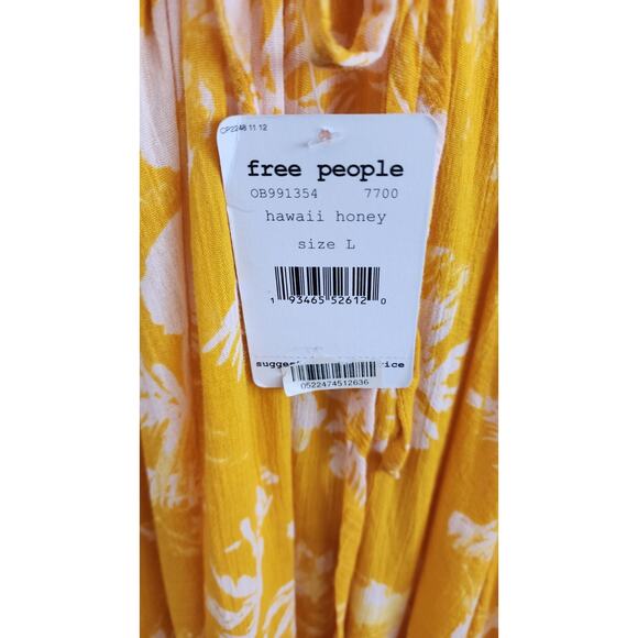 NWT Free People Lille Printed Tie-Back Maxi Dress Size Large Hawaii Honey Boho - Picture 8 of 12